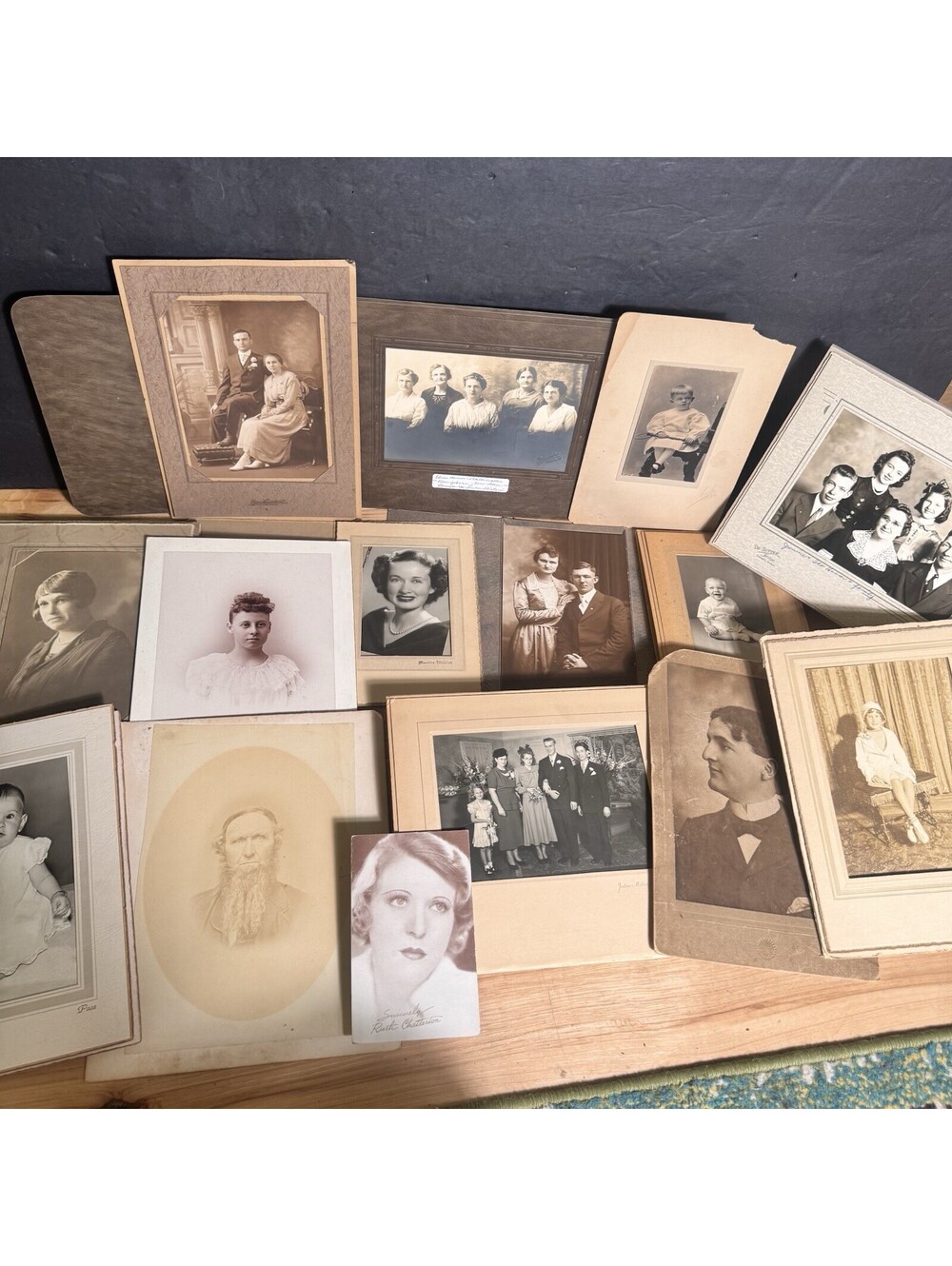 Antique Americana Cabinet Cards Victorian Edwardian Family Portrait  Photos 15pc